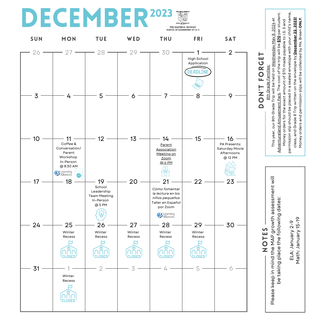 December Calendar - English