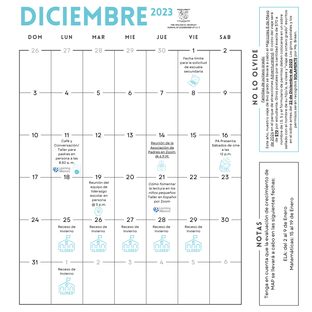 December Calendar - Spanish